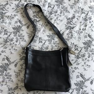 Vintage Black Leather Coach Bag